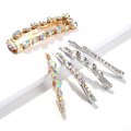 Korean Version of Sweet Wind One Word Hairpin Metal Color Diamond Hairpin